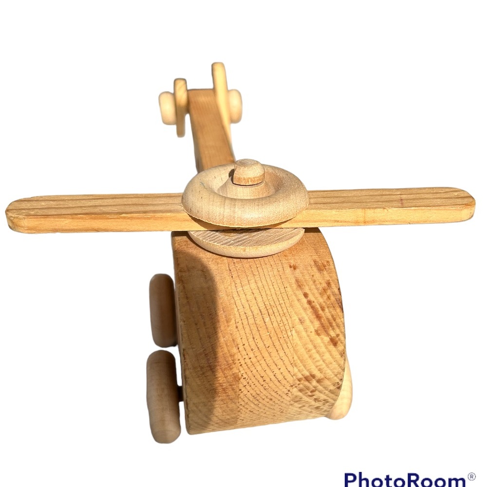 Wood Helicopter Toy For Kids 12 inches Christmas Gift - Picture 5 of 6